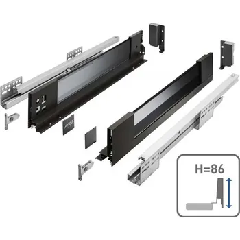 Elektrická zásuvka GTV Zásuvka Axis Pro GLASS l- 550mm černá - nízká H86