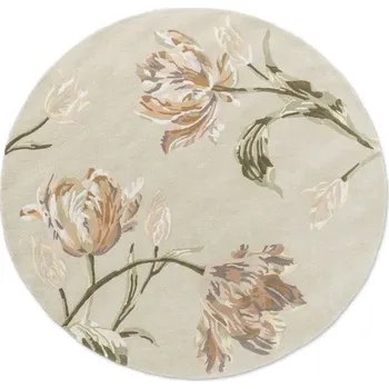 Koberec Květinový kruhový koberec Laura Ashley Gosford natural / sage green 81307 - kruh 200 - Brink & Campman