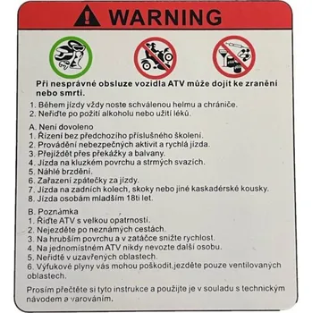 samolepka Samolepka varování ATV