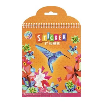 Kniha samolepek podle čísel - kolibřík, květina, brouk,...