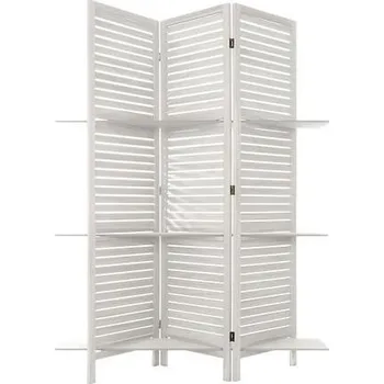 Paraván Atmosphera Diam Paraván se 3 dřevěnými policemi bílý