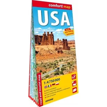 Umění USA (USA) laminowana mapa samochodowo-turystyczna 1:4 750 000 Kolektiv autorů