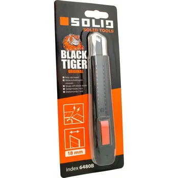 Pracovní nůž Nůž na tapety Kompozitní nůž plochý zlomený Solid BlackTiger 18 mm