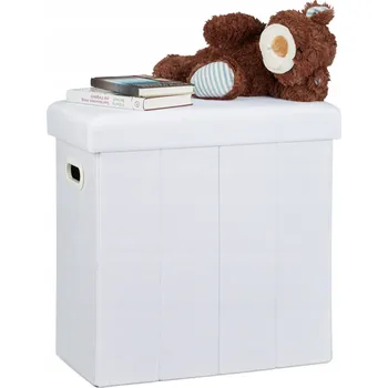 Taburet Čalouněný Taburet Relaxdays bílý