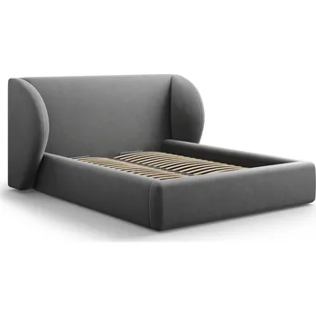 Postel Čalouněná postel Miley II 140x200 šedá sametová s úložným prostorem do ložnice glamour