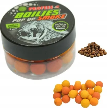 Boilies Proteinové kuličky POP UP SMOKE FLUO TYGŘÍ OŘECH 9 mm dýmové Profess