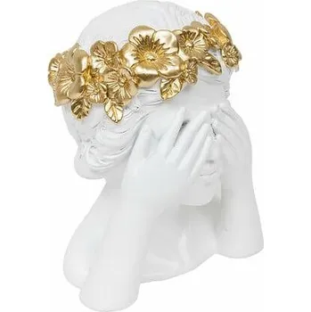 Atmosphera Figurka ve tvaru ženské hlavy 22 cm bílá