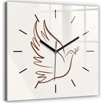 Hodiny Skleněné hodiny Sklo Tichý mechanismus Loft Nástěnný Duch Svatý holub pokoje