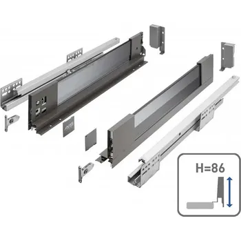 Elektrická zásuvka GTV Zásuvka Axis Pro GLASS l- 450mm antracit - nízká H86