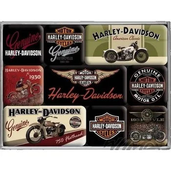 Dekorativní magnet Sada magnetek HARLEY-DAVIDSON BIKES 9 KS