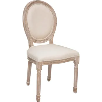 Jídelní židle Čalouněná židle Cleon béžová do jídelny a obýváku dřevěná boho Atmosphera