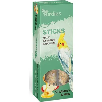 Krmivo pro ptáka Birdies tycinky vitaminy a med pro male papousky 2ks