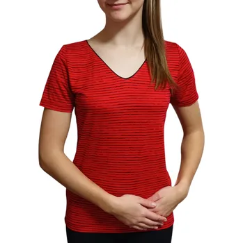 Dámská halenka Halenka Sabatti červená s černými proužky Velikosti Sabatti: 40