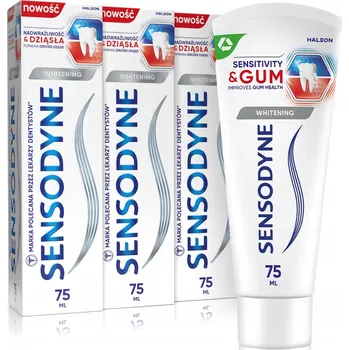 zubní pasta Sensodyne Whitening Bělící zubní pasta Přecitlivělost & Dásně 3x 75 Ml
