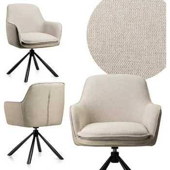 Křeslo Židle HowHomely béžová látka 1 ks