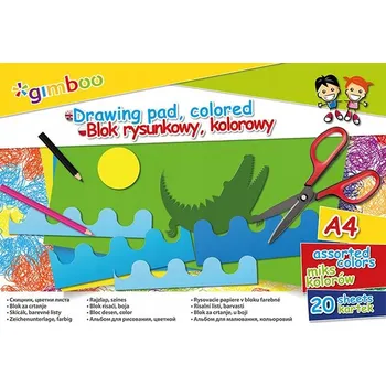 Blok Barevný kreslicí blok Gimboo A4, 20 listů