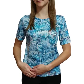 Dámská halenka Halenka Ina bledě modrá s lístky Velikost Ina: 38