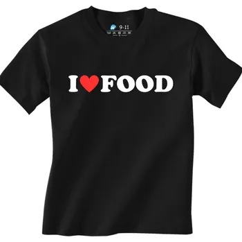 Chlapecké tričko Dětské tričko Miluju jídlo I Love Food (Velikost: 3-4, Barva: Černá)