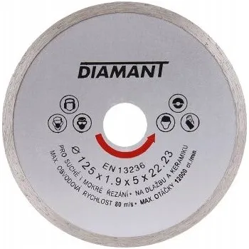 Řezný kotouč Diamantový, plný diamantový kotouč Ø 125 x 22,2 mm, DIAMANT