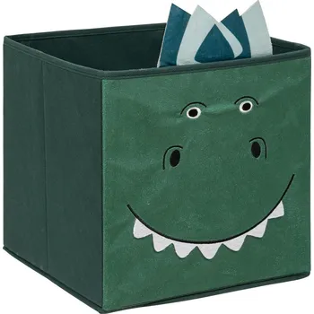 Úložný box Atmosphera Dinosaur látkový box 30x30 do regálu na hračky skládací zelený
