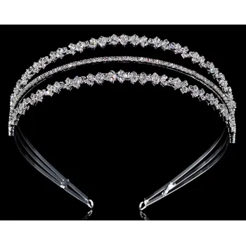 Čelenka B-TOP Trojitá čelenka do vlasů s krystaly