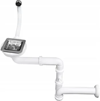 Sifon NÁSTĚNNÝ ODTOKOVÝ A PŘEPADOVÝ SIFON PRO DŘEZY 1-KOM. S ČTVERCOVÝM TVAREM