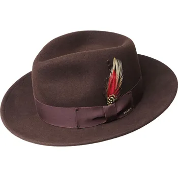Klobouk Bailey Cestovní hnědý nemačkavý vlněný klobouk - Fedora LiteFelt® Velikost: 61 cm (XL)