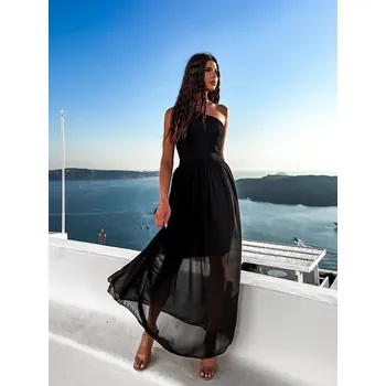 Dámské šaty Černé elegantní dlouhé šaty FLOAT