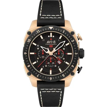 Hodinky AVI-8 AV-4100-06 Mens Watch Hawker Hunter Dual Time Chronograph 43mm 5ATM