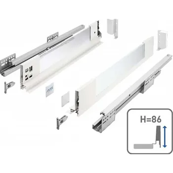 Nábytkové kování GTV Zásuvka Axis Pro GLASS l- 450mm bílá - nízká H86