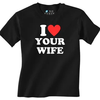 Dětské tričko Miluju tvoji ženu I Love Your Wife (Barva: Černá)