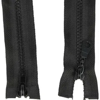 Zip Zip kostěný No 5 dělitelný 2 jezdce / dvoucestný 75 cm bundový, barva Černá