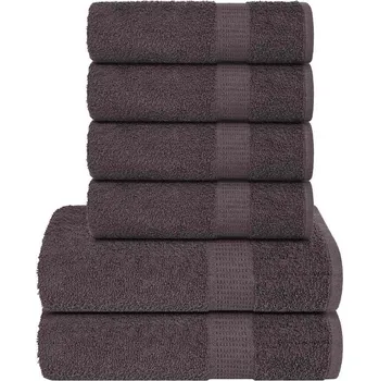 Utěrka vidaXL 6dílná sada ručníků 360 g/m² 100% bavlna [137087] Barva: antracitová