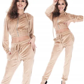 Orirose dámské rozepínací soupravy, s kapucí béžová, velikost S