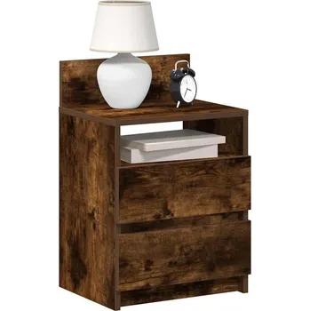 Noční stolek vidaXL Noční stolky 2 ks se 2 zásuvkami 40 x 33 x 60 cm [858577] Barva: kouřový dub