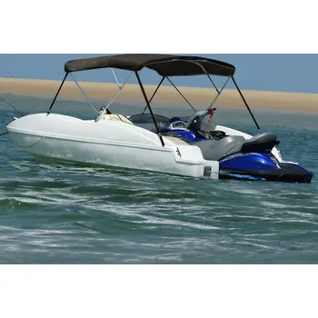 Plachta na motorové vozidlo vidaXL Bimini stříška se 3 oblouky 183 x 160 x 137 cm [94803] Barva: Černá