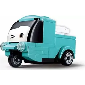 Stavebnice Sluban Sluban Power Bricks M38-B1072E Natahovací autíčko s očima Tyrkysový náklaďák