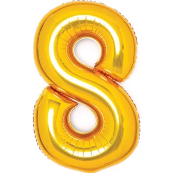 Balónek Balónek fóliový narozeniny číslo 8 zlatý 66 cm Amscan 9913213