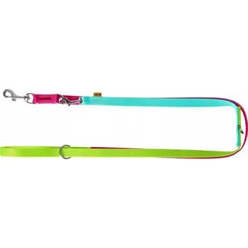 Vodítko pro psa Dingo Active BRASIL oboustranné Vodítko 2,5 cm x 220 cm RŮŽOVÁ/MÁTOVĚ/ZELENÁ