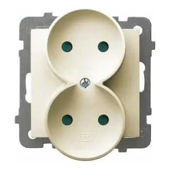 Elektrická zásuvka Dvojitá zásuvka ECRU GP-2GRP/m/27 AS OSPEL