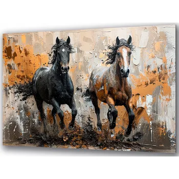 Obraz Skleněný obraz na zeď Koně v běhu Umění 120x80 cm