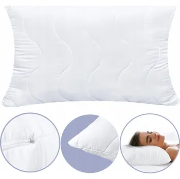 Polštář POLŠTÁŘ NA SPANÍ 40X60 CM PROŠÍVANÁ ANTIALERGICKÁ MIKROVLÁKNOVÁ PRODYŠNÁ PODLOŽKA