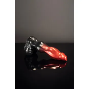 Dildo Twisted Beast Marchosias Demon Blood (Ombre) Large, prémiové silikonové dildo s Vac-U-Lock přísavkou 31,8 x 5,4–9,7 cm
