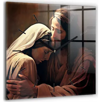 Hodiny Nástěnné hodiny SacroArte, hnědé, 60 cm