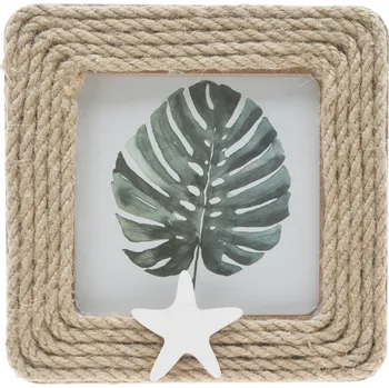 Rám na obraz Dřevěný stojící fotorámeček 14x14 Sea Intesi čtvercový boho rustikální na stůl