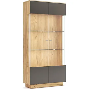 Knihovna Intesi Vitrína Lana 100 cm dub/šedá