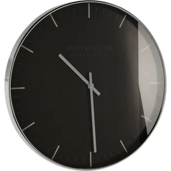 Hodiny Moderní nástěnné hodiny Slimer Intesi černé Ø 50 cm tiché do obýváku nebo kanceláře