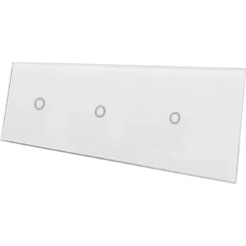 vypínač SKLENĚNÝ DOTYKOVÝ PANEL SPÍNAČ 1+1+1 BÍLÝ