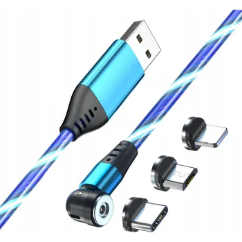 Datový kabel Kabel DSJ USB - USB typ C / microUSB / Lightning, 1 m, modrý