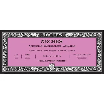 Blok Arches Hot Pressed, 300 g/m2, 20 archů - 10 x 25 cm
